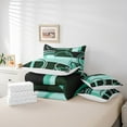 thumbnail image 5 of YST Retro Green Grey Black Comforter Set 7 Piece King Geometry Swirls Gromment Bedding Set for Kids Teens Adult Abstract Circles Rings Geometric Grid Bed Set Graphic Texture Fitted Sheet, 5 of 5