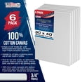 thumbnail image 2 of U.S. Art Supply 30 x 40 inch Stretched Canvas 12-Ounce Triple Primed, 6-Pack - Professional Artist Quality White Blank 3/4" Profile, 100% Cotton, Heavy-Weight Gesso - Acrylic Pouring, Oil Painting, 2 of 7