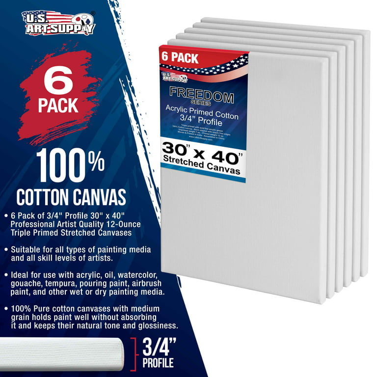 Stretched White 30x40 Canvas Boards for Painting for Artists, Acrylic, Oil  Paints (2 Pack)