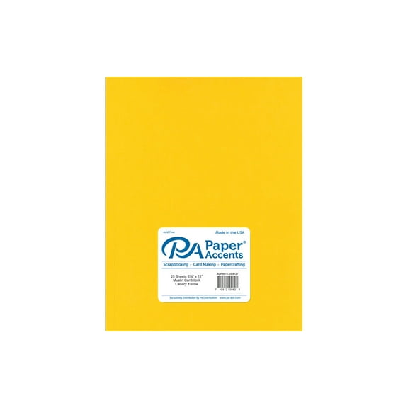 Paper Accents Cardstock 8.5"x 11" Muslin 73lb Canary Yellow 25pc