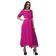 thumbnail image 3 of Moomaya Robe de Soirée à Manches Courtes en Viscose Col Rond pour Femmes, 3 of 4