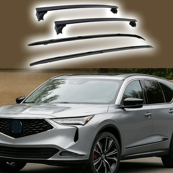 4Pcs for Acura MDX 2022-2025 Black Aluminum Roof Luggage Carrier Crossbars Roof Rack luggage rack Lockable Rooftop Sedan Aluminum Alloy Carrier Cargo Bar
