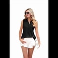 thumbnail image 1 of Blusas Sin Mangas para Mujer - Camisetas Sin Mangas Informales de Verano con Cuello en V, Camisas Holgadas de Cuello Liso, Negras, Talla M, 1 of 10