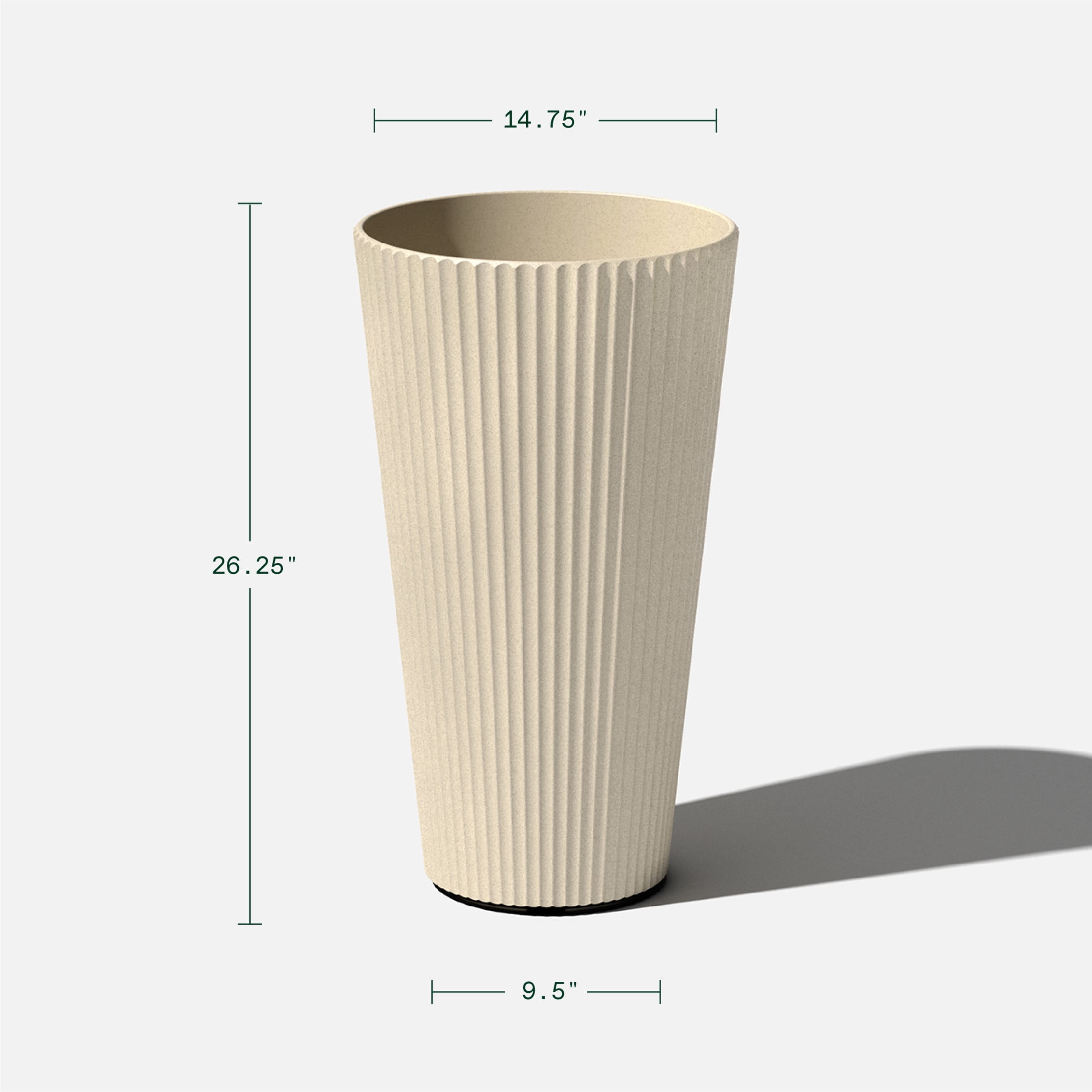 Veradek Demi Series 26" Tall Plastic-Stone Planter - Sand