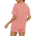 thumbnail image 3 of Fantaslook Womens Pajamas V Neck Short Sleeve Top and Shorts Outfits Casual Loungewear with Pockets, 3 of 10