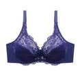 thumbnail image 7 of Bras for Women Adjustable Straps Women's Push up Lace Bra, Underwire V-Neck Full Cover Bras Plus Size Support Unpadded Everyday Balconette Purple 42/95E, 7 of 7