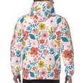 thumbnail image 7 of Uemuo Floral Ditsy Pattern Men's Hoodie - Casual Pullover Hoodie with Kangaroo Pocket, Stylish Hooded Sweatshirt for Everyday Wear-Large, 7 of 7