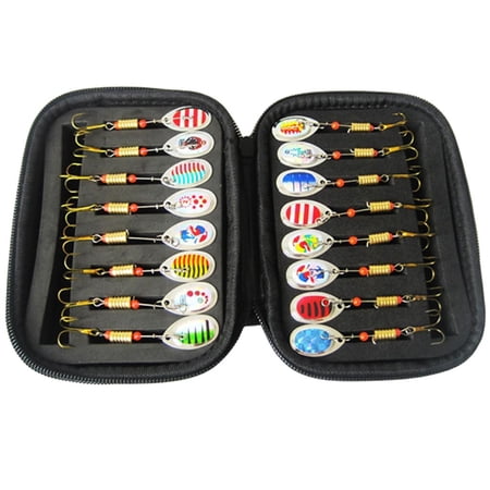 Youthyao 16Pcs Metal Spoon Fish Lures Fishing Lures Spinner Baits Castings Fishing Lures Baits Fishing Spoons Lures Sequins Baits