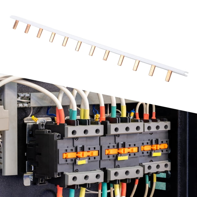 Circuit Breaker Bus Bar Terminal Block Busbar Comb 63A Pure Copper with PVC Insulation for C45 DZ47 IC65N Air Switches