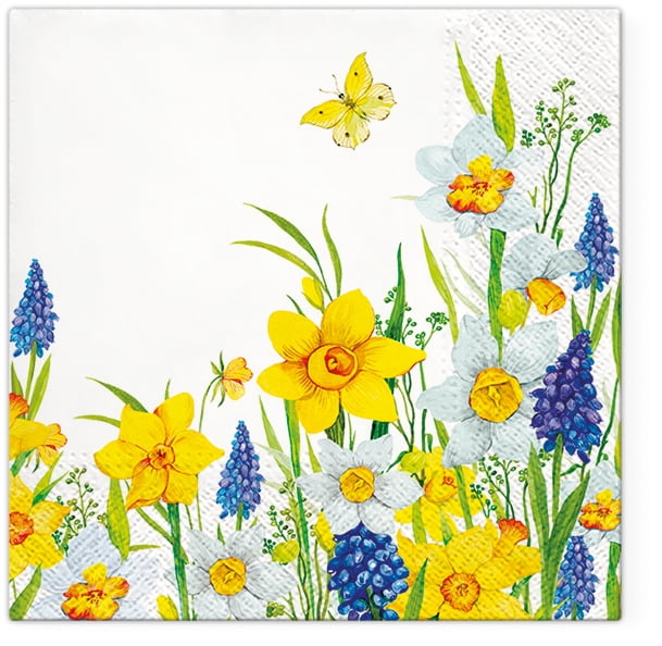 Floral Napkins SPRING DAFFODILS 40pcs Lunch Napkins, Paper Napkins ...