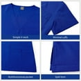 thumbnail image 2 of Scrubs for Women Set - Stretch Top & Cargo Pants with Multi Pocket for Nurse Royal Blue M, 2 of 7