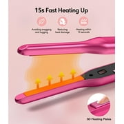 مكواة مسطحة Terviiix Pencil ، 0.3 مكواة شعر صغيرة ، كلها وردية