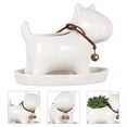 thumbnail image 3 of Dog Succulent Planter With Tray Saucer Fun Animals Ceramic Plant Pot Flower Vase, 3 of 6