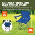 thumbnail image 2 of Ozark Trail Quad Folding Camp Chair with Cup Holder, Blue, 2 of 12
