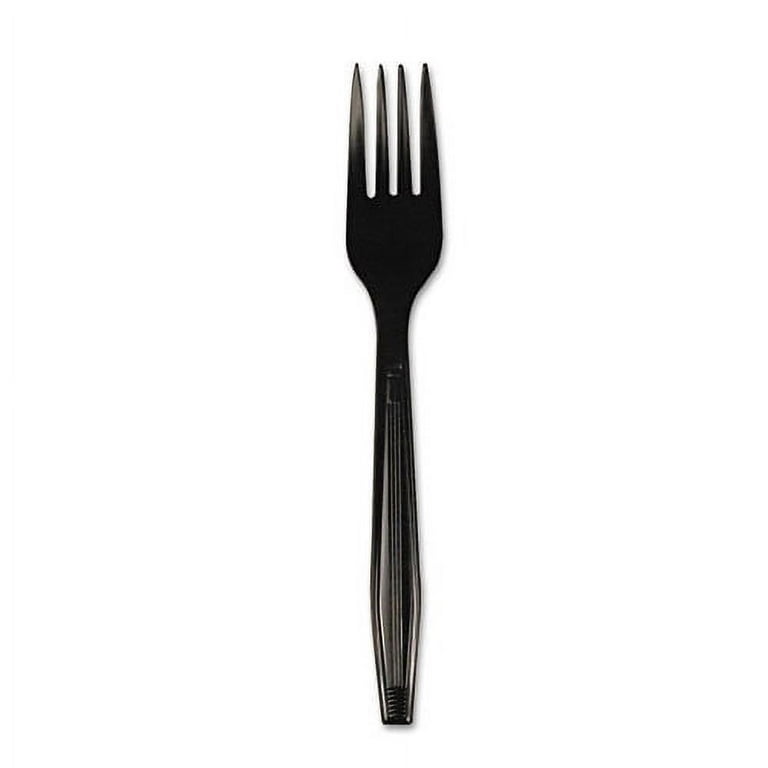 Heavyweight Polystyrene Cutlery, Fork, Black, 1000/Carton Heavyweight Polystyrene Cutlery, Fork, Black, 1000/Carton