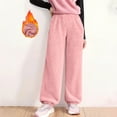 thumbnail image 2 of Kovlvoll Teen Girls Clothes Winter Sherpa Pants High Elastic Waisted Cinch Bottom Pant Fuzzy Fleece Lined Thick Warm Homewear Trousers, 2 of 7