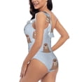 thumbnail image 6 of Daiia Playful Walrus Wonders Women's One Piece Swimsuits Personalized One Shoulder Swimwear Asymmetric Ruffle Bathing Suits-Large, 6 of 8