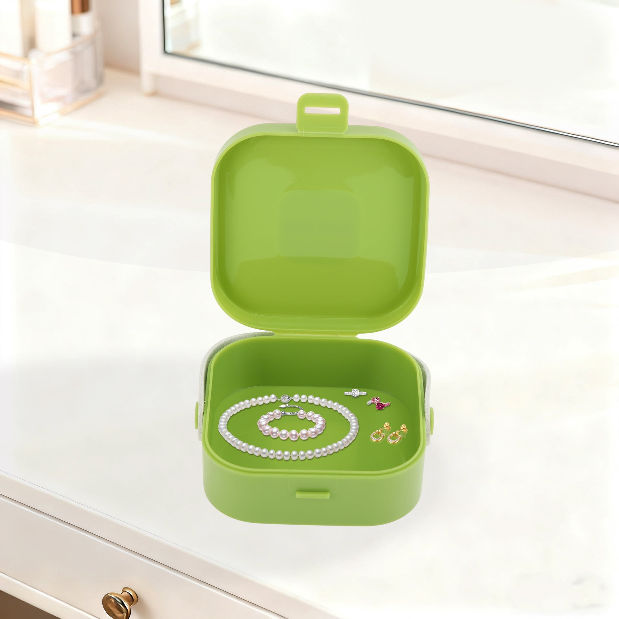 Unique Bargains Multi-Function Jewelry Box Jewelry Organizer Matcha Green