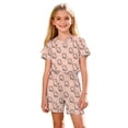 thumbnail image 6 of Gamivast 2 Piece Pajama Set for Girls Cat Print Short Sleeve Tee and Elastic Waist Shorts Breathable Soft Fabric Sleepwear for Summer Home Lounge Outfit, 6 of 8