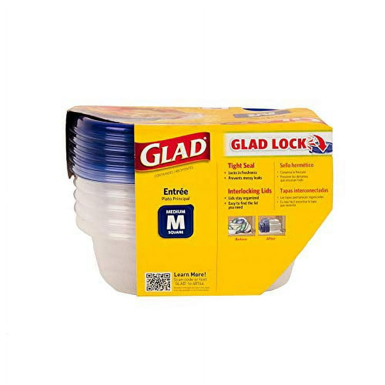 Glad gladware medium entre square holiday food storage containers