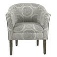 thumbnail image 3 of HomePop by Kinfine Chaise Rembourrée en Tissu - Chaise d'Appoint en Forme de Tonneau, Médaillon Gris, 3 of 5