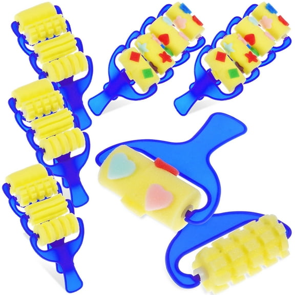 RENACLIPY 20-Piece Kids Painting Stamp Roller Set with Assorted Colors for Indoor Creative Activities and Art Projects