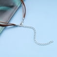 thumbnail image 6 of Boho Layered Leather Choker Necklace Brown Suede Choker Necklace Silver Beads Pendant Necklace Vintage Velvet Short Necklace Leather Cord Choker Necklace Jewelry for Women, 6 of 7