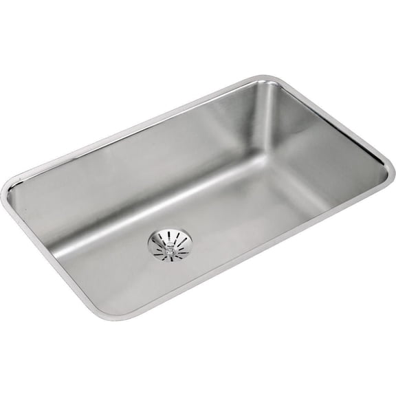 Elkay Lustertone Classic Stainless Steel 30-1/2" x 18-1/2" x 10", Single Bowl Undermount Sink with Perfect Drain