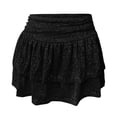 thumbnail image 5 of Skirts for Women Skirt Category Lace Tiered Skirt For Everyday Wear With Flirty Ruffle And Elegant A Line Black S, 5 of 6
