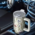 thumbnail image 6 of OBREWU Pioneer Flower and Butterfly Tumbler with Handle and Lid,Pioneer Flower and Butterfly 40oz Double Wall Vacuum Insulated Tumbler,Cups Gift for Women and Men, 6 of 7