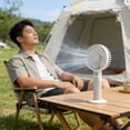 thumbnail image 5 of Lenkho Handheld & Desktop Fan, Rechargeable Portable Fan with Stand Base, Personal Small Fan with 6 Speed Control, Ideal for Indoor & Outdoor Use, Summer Personal Cooling Gadget, 5 of 6