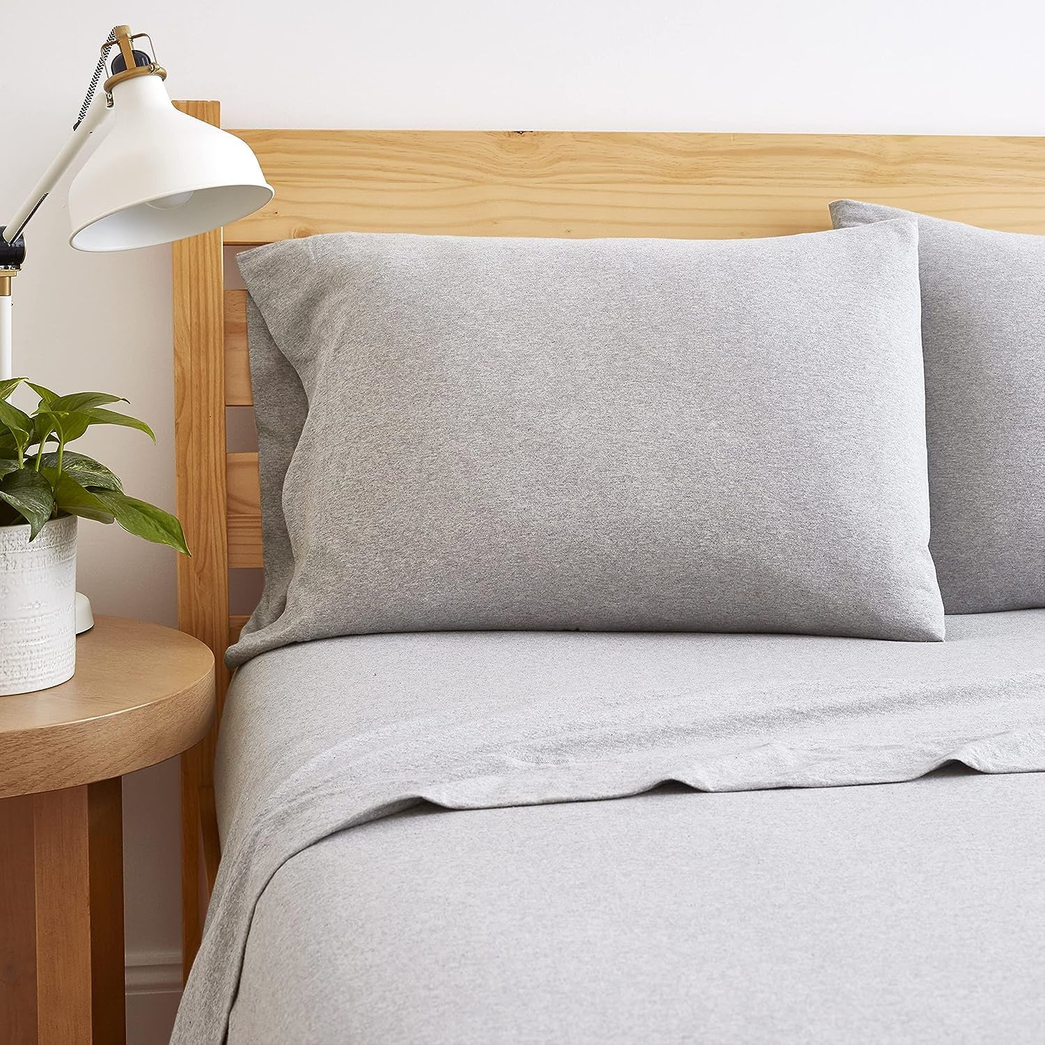 Sleepdown Jersey Knit Full Size Sheets 4pc, Heather Grey – details