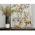 thumbnail image 6 of Lssam Golden Deer 2Pcs Elk Statue Reindeer Sculpture Brass Christmas Figurine Nordic Style Tabletop Decor for Living Room Home Ornament, 6 of 8