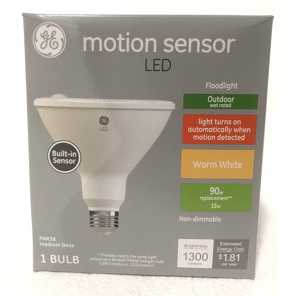 Ge 45160 LED light Bulb with Motion Sensor 90 watt (Light Turns ON