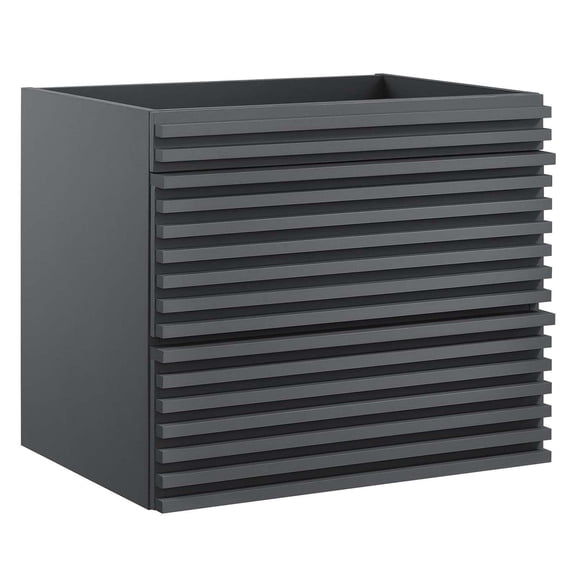 Modway Render 23.5" MDF Wood Wall-Mount Bathroom Vanity Cabinet in Gray