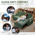 thumbnail image 6 of Hommoo 70" Convertible 2-in-1 Pull Out Couch Bed, Multi-Functional Corduroy Loveseat Sleeper Sofa Bed, Green, 6 of 7