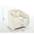thumbnail image 2 of Swivel Accent Chair, 360° Swivel Barrel Lounge Chair with Cozy Teddy Fabric, Pumpkin-Shaped Upholstered Armchair for Living Room, Bedroom, or Office, Beige, 2 of 6