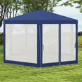 thumbnail image 7 of 13x11 Feet Hexagon Outdoor Party Tent Sun Shade Shelter with Mesh Screen Sidewalls Ropes Stakes Blue, 7 of 7