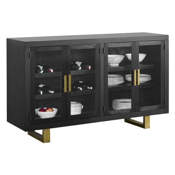 Steve Silver Yves Rubbed Charcoal Black Wood Server