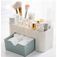 thumbnail image 3 of Caja de plástico para cosméticos, caja de almacenamiento para brochas de maquillaje, hisopo de algodón con cajón, color azul claro JM  JM, 3 of 5