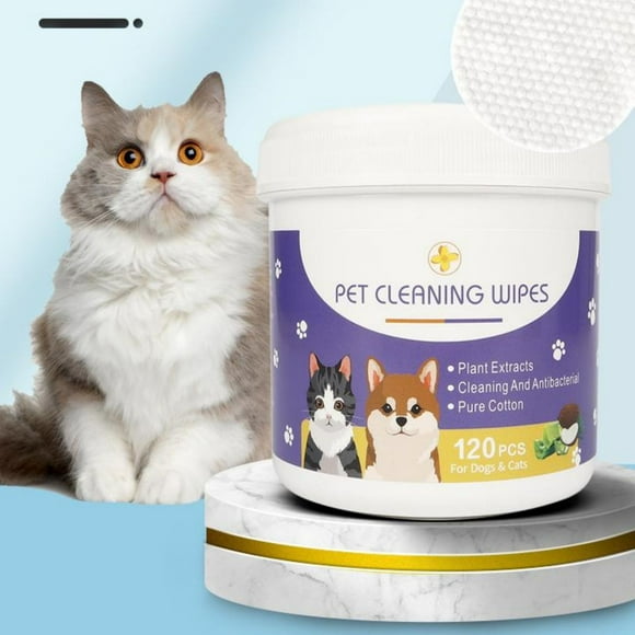 WIFKLSIIPG Pet Tear Stain Remover Wipes 120 Count Gentle for Cats & Dogs Eye & Ear Cleaning Solution