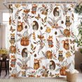 thumbnail image 2 of Nanqianyi Happy Fall Polyester Shower Curtain,Woodland Fox Raccoon,Waterproof Bathroom Decor Curtains with Hooks,72 W x 84 H Inch, 2 of 7