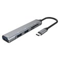 thumbnail image 4 of Carcasa de aleación de aluminio Hub USB-C 5 en 1 1 puerto de datos USB 3.0 2 puertos de datos USB 2.0 Ranuras para tarjetas SD Ranuras para tarjetas TF, 4 of 9
