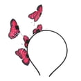 thumbnail image 3 of HuangHuanChen Women Butterfly Fascinators Headclip Headbands Fascinators Hat Headpiece for Women Headband For Women Hair Day Accessories for Women Hot Pink Summer Sales Under $1, 3 of 7