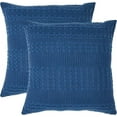 thumbnail image 2 of VHC Brands Waffle Weave Navy Blue Pillow Cover Set of 2 24x24, Decorative Throw Pillow Covers/Shams, Boho Farmhouse Bedroom, Living Room Decor, 2 of 3