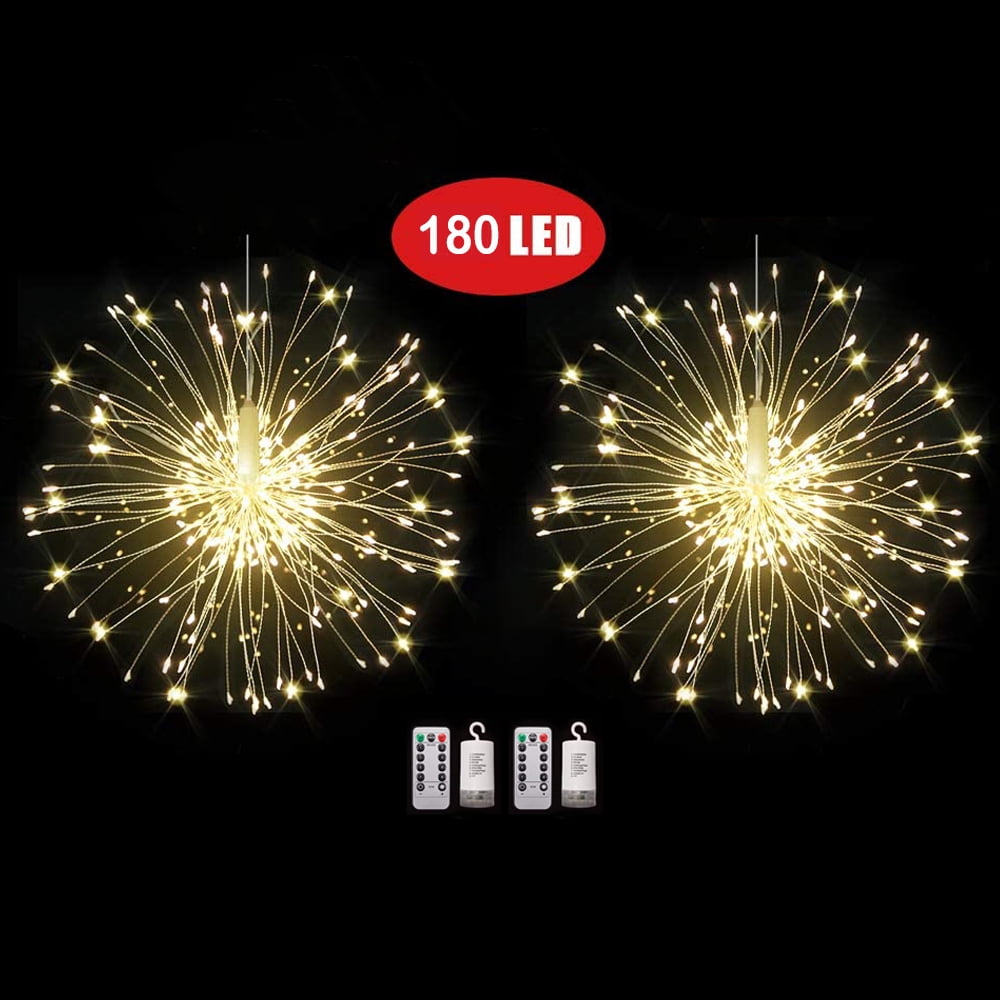 180 LED Hanging Decor Lights Starburst Fireworks Fairy String Light with Remote 