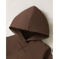 thumbnail image 4 of 3T Baby Girls Clothes 4T Girls 2PCS Hoodie Outfits Set Solid Color Toddler Girls Long Sleeve Hoodie Top Pants Set Brown, 4 of 7