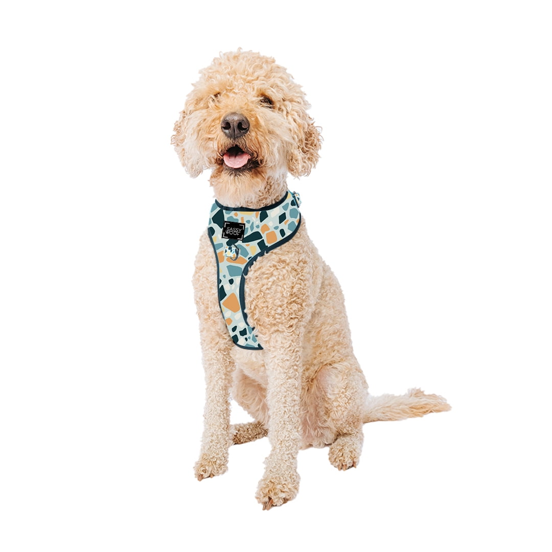 Sassy Woof Blue Terrazzo Large Dual-Clip Adjustable Dog Harness