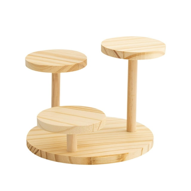 Tnarru Wooden Riser Display Stand Multi Tier Perfume Holder Stable Organizer Display Rack for Action Figures Cosmetic Models Jewelry