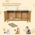 thumbnail image 4 of Innovar Home Cat Litter Box Enclosure, 47" Large Wooden Hidden Cat Litter Box Furniture,Indoor Cat Washroom for 2 Cats, Dual-Room Cats Cabinet W/Scratching Pad for Living Room Bedroom,Nature Finish, 4 of 11